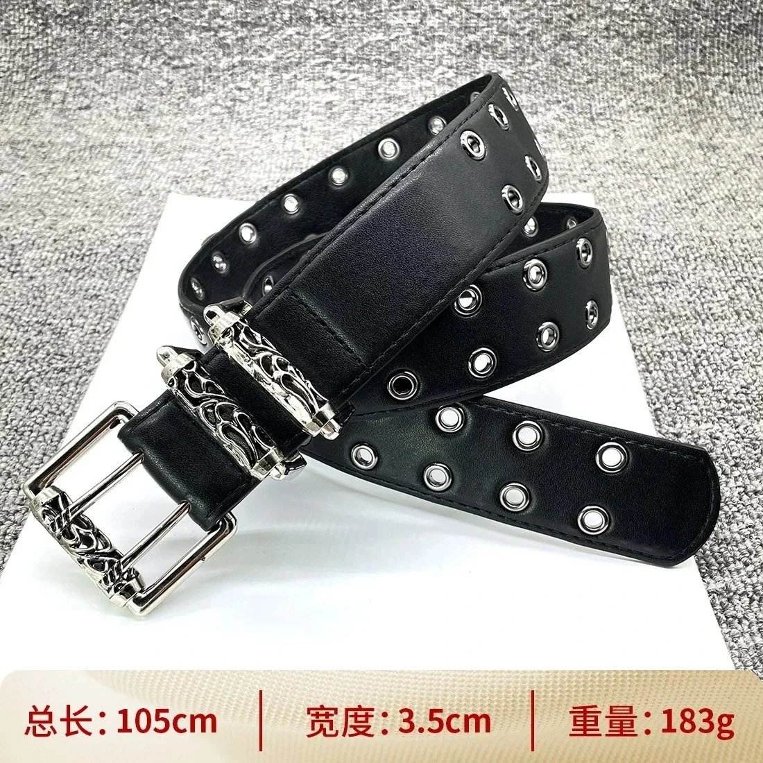 Roller double needle buckle 105cm cross waist belt